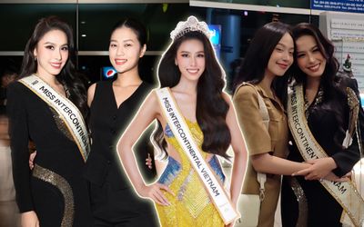 Thiên Ân - Minh Kiên đến tiễn Ngọc Hằng đi thi Hoa hậu Liên lục địa, Thanh Thủy tặng món quà bất ngờ