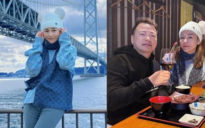 Phương Oanh lên đồ che bụng bầu, 'bế' song thai đi du lịch: Nhờ 1 chiêu mà như gái son
